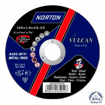 Диск отрезной по металлу 125х1,6x22,23 мм NORTON VULCAN купить в Смоленске